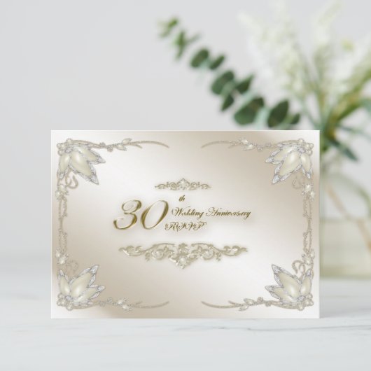 30周年結婚記念日の出欠確認 出欠カード (スタンド正面)