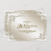 30周年結婚記念日の出欠確認 出欠カード (正面/裏面)