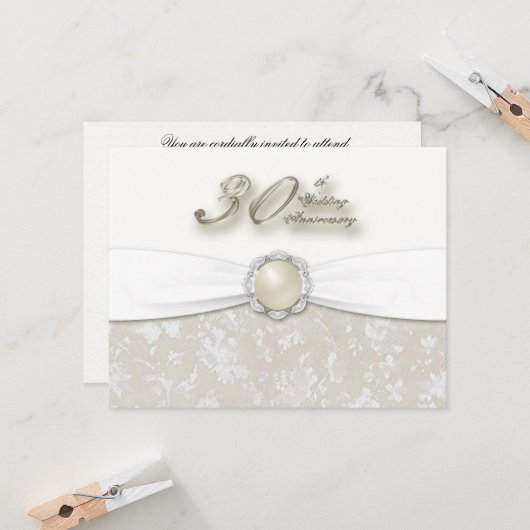 30周年結婚記念日の招待状 招待状 (正面/裏面インサイチュ)