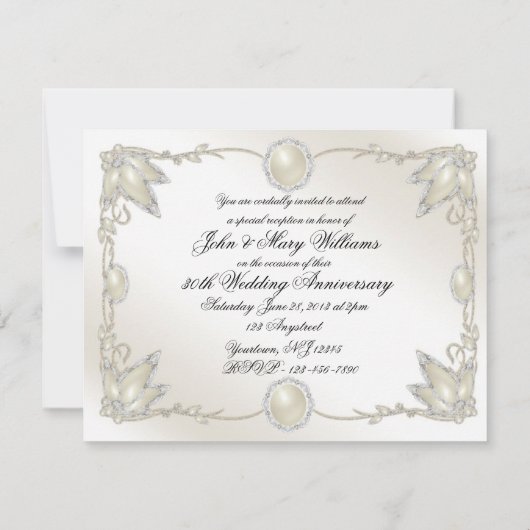 30周年結婚記念日の招待状 招待状 (裏面)