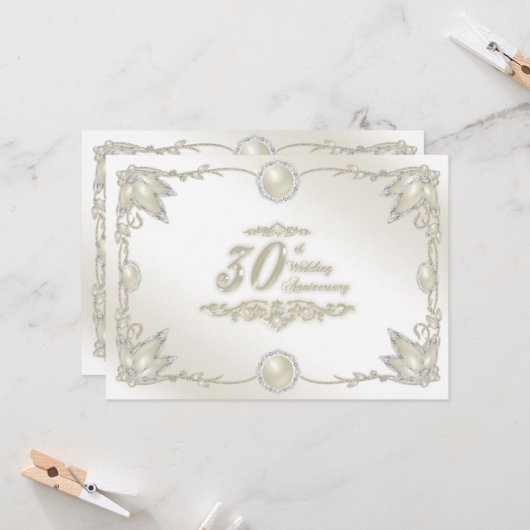 30周年結婚記念日の招待状 招待状 (正面/裏面インサイチュ)