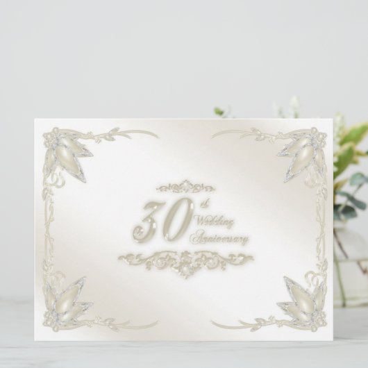 30周年結婚記念日の招待状 招待状 (スタンド正面)