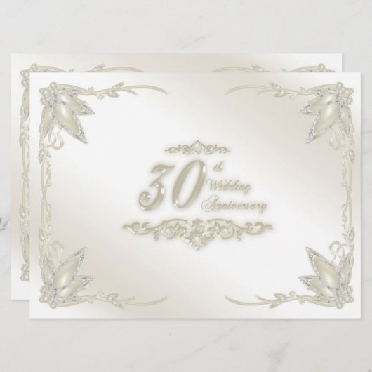 30周年結婚記念日の招待状 招待状 (正面/裏面)