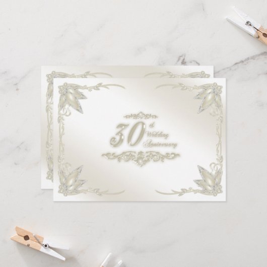 30周年結婚記念日の招待状 招待状 (正面/裏面インサイチュ)