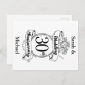 30周年結婚記念日の花 ローズ ロマンチック ポストカード (正面/裏面)