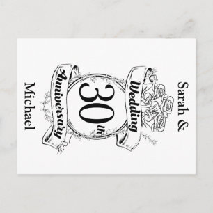 30周年結婚記念日の花 ローズ ロマンチック ポストカード