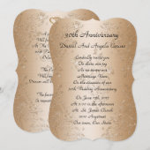 30周年結婚記念日の誓いの更新 ゴールドサテン 招待状 (正面/裏面)