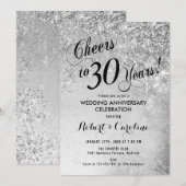 30周年結婚記念日の銀 招待状 (正面/裏面)