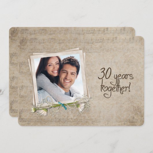 30周年結婚記念日オープンハウス 招待状 (正面/裏面)