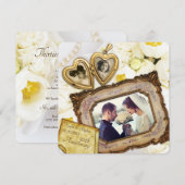 30周年結婚記念日ゴールデンハートペンダントフレーム 招待状 (正面/裏面)