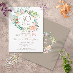 30周年結婚記念日サプライズパーティー花飾り ポストカード
