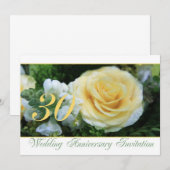 30周年結婚記念日招待状 - 黄色のバラ 招待状 (正面/裏面)
