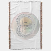 30周年結婚記念日 おしゃれなパールハート スローブランケット (正面縦)