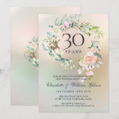 30周年結婚記念日 ローズ フラワーパール 招待状 (正面/裏面)