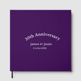 30周年結婚記念日 名前 日付 紫 シンプル ゲストブック