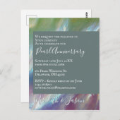 30周年結婚記念日 現代のパール 招待状 (正面/裏面)