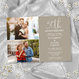 30周年結婚記念日　過去と現在　2枚の写真 招待状