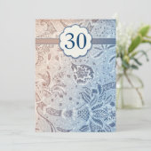 30周年結婚青いエレガント招待状 招待状 (スタンド正面)