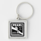 30周年結婚黒白ロマンチック キーホルダー (正面)