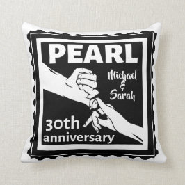 30周年結婚黒白ロマンチック クッション