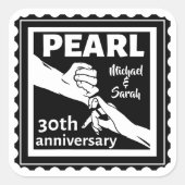 30周年結婚黒白ロマンチック スクエアシール (正面)