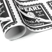 30周年結婚黒白ロマンチック ラッピングペーパー (ロールコーナー)