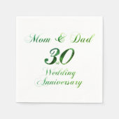 30周年親パール結婚周年記念 スタンダードカクテルナプキン (正面)