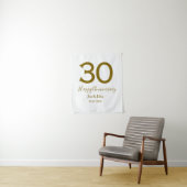 30周年記念おめでとう名前日付ゴールド太字レター タペストリー (インサイチュ)