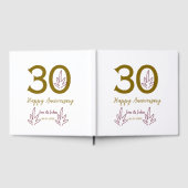 30周年記念おめでとう name 日付 ゴールド 赤い葉 ゲストブック (全面)