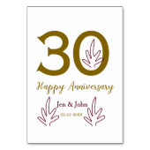 30周年記念おめでとう name date 黄金の紅葉 テーブルナンバー (裏面)