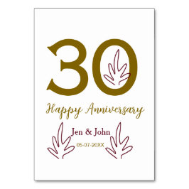 30周年記念おめでとう name date 黄金の紅葉 テーブルナンバー