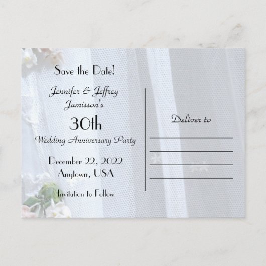30周年記念のお知らせを保存 案内ポストカード (裏面)