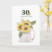 30周年記念のひまわり 愛の年月 カード (黄色い花)