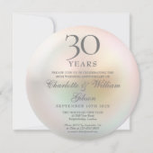 30周年記念のパール写真円形招待状 (正面)