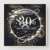 30周年記念のパール ブリス スクエア壁時計 (正面)