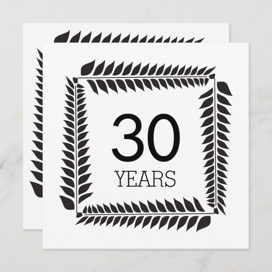 30周年記念の結婚式またはビジネスパーティーの招待状 招待状 (正面/裏面)