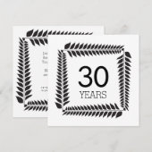 30周年記念の結婚式またはビジネスパーティー 招待状 (正面/裏面)