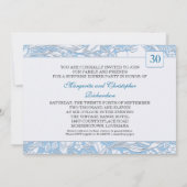30周年記念の結婚式 淡い青の招待状 招待状 (裏面)