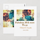 30周年記念を追加 名前 写真 日付 ポストカード (正面/裏面)