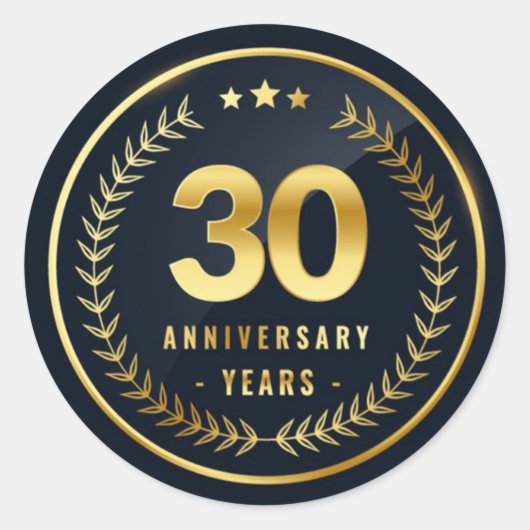 30周年記念クラシック周年記念ステッカー ラウンドシール (正面)