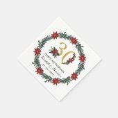 30周年記念クリスマスナパーソナライズされたプキンス スタンダードカクテルナプキン (角)