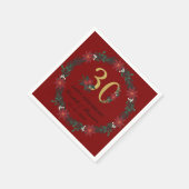 30周年記念クリスマスナパーソナライズされたプキンス スタンダードカクテルナプキン (角)