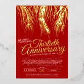 30周年記念グラマーパーティー金ゴールドパープルパーム 箔招待状 (正面)