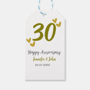 30周年記念ゴールデングレ結婚ーの夫婦 ギフトタグ