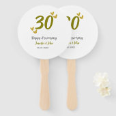 30周年記念ゴールデングレ結婚ーの夫婦 ハンドファン (正面&裏面)