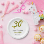 30周年記念ゴールデングレ結婚ーの夫婦 ペーパープレート (パーティー)