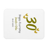 30周年記念ゴールデングレ結婚ーの夫婦 マグネット (横)