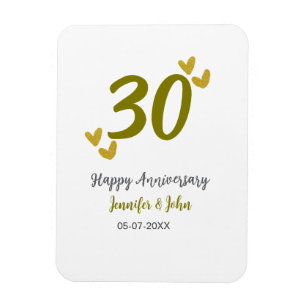 30周年記念ゴールデングレ結婚ーの夫婦 マグネット