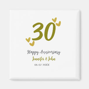 30周年記念ゴールデングレ結婚ーの夫婦 マグネット