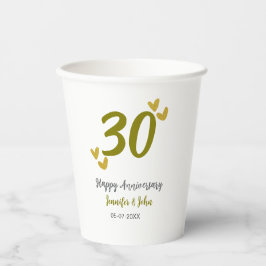 30周年記念ゴールデングレ結婚ーの夫婦 紙コップ